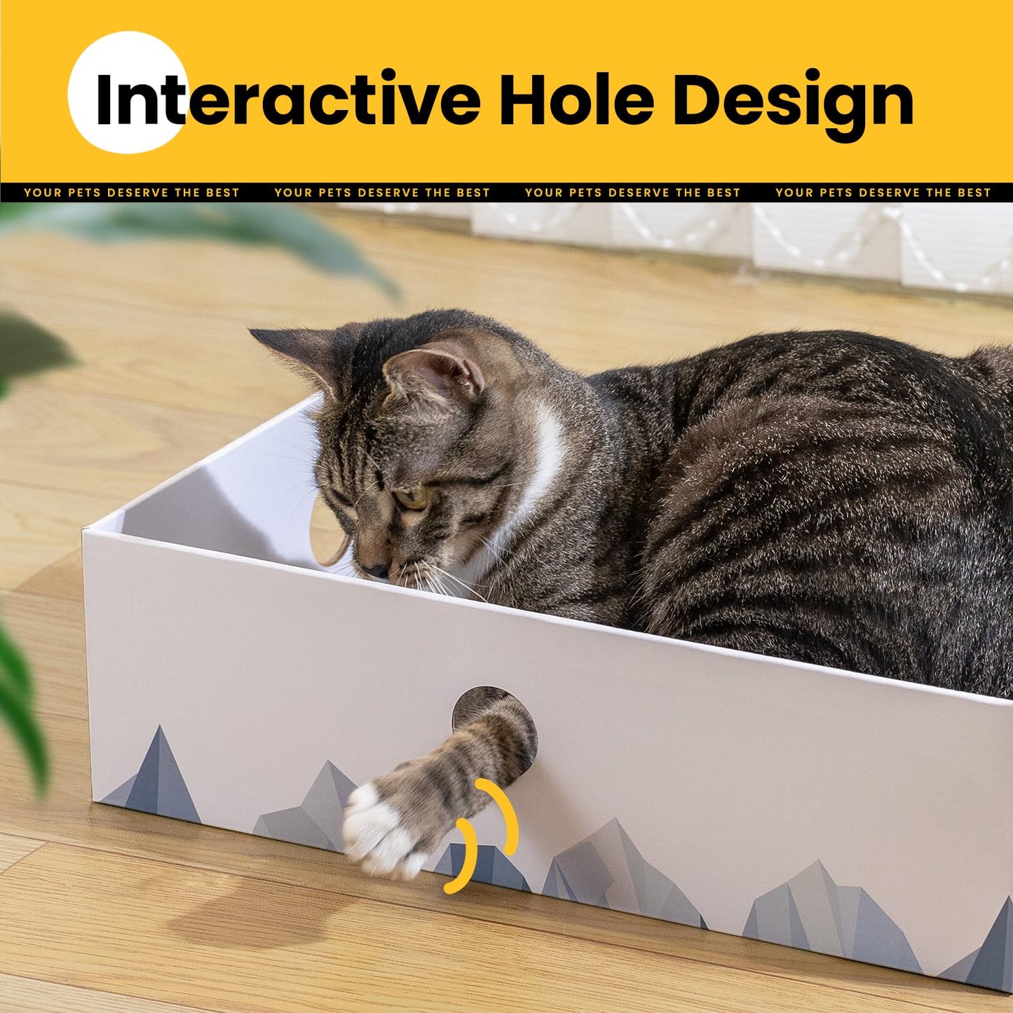 Conlun Cat Scratcher Box with Heavy-Duty Double-Sided Cardboard Pad