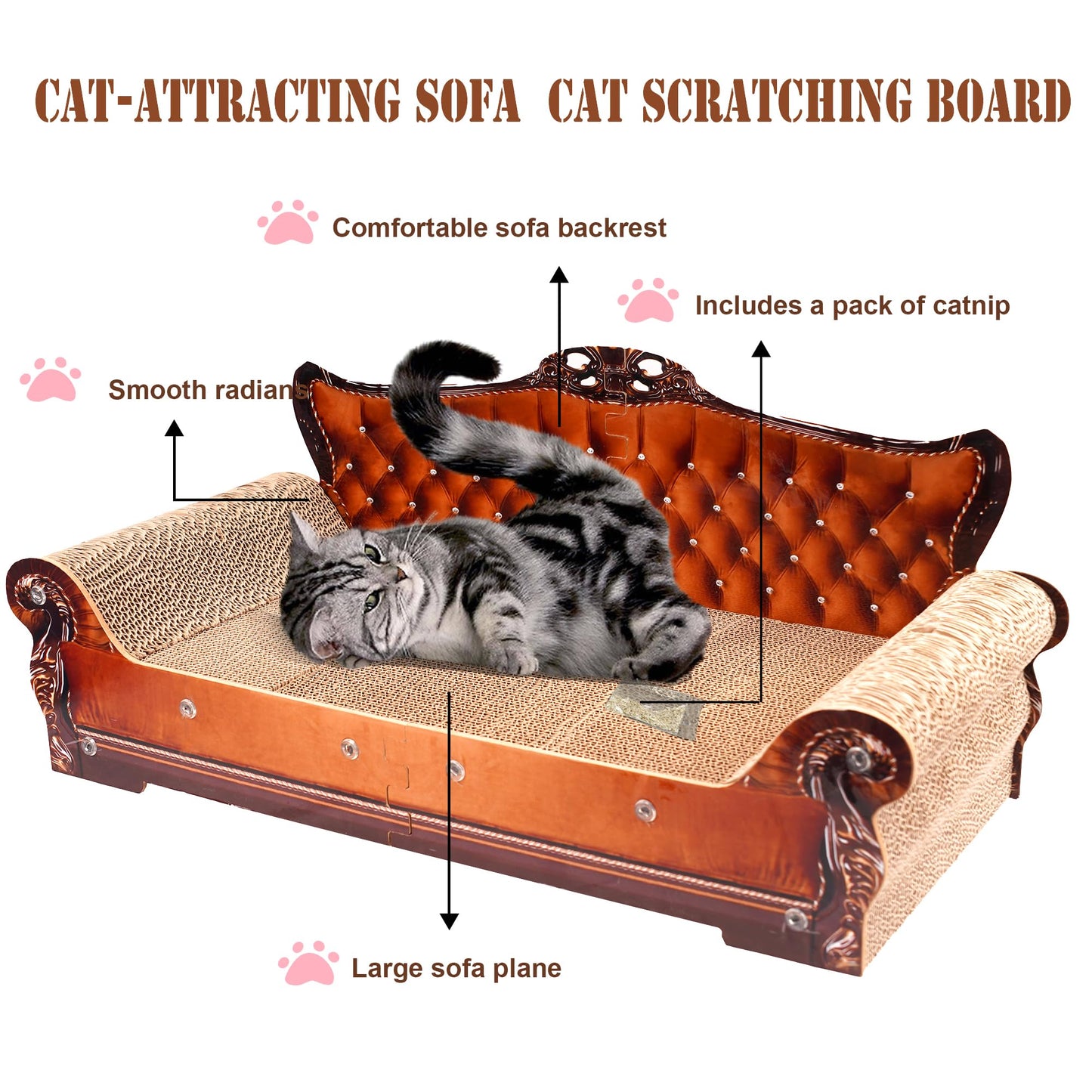 COOZMENT Sofa-Shaped Cat Scratching Couch Lounge Bed Thick Bed