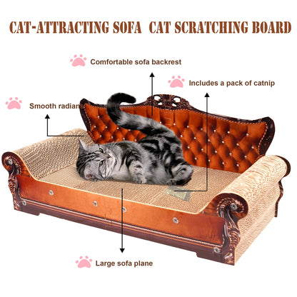 COOZMENT Sofa-Shaped Cat Scratching Couch Lounge Bed Thick Bed