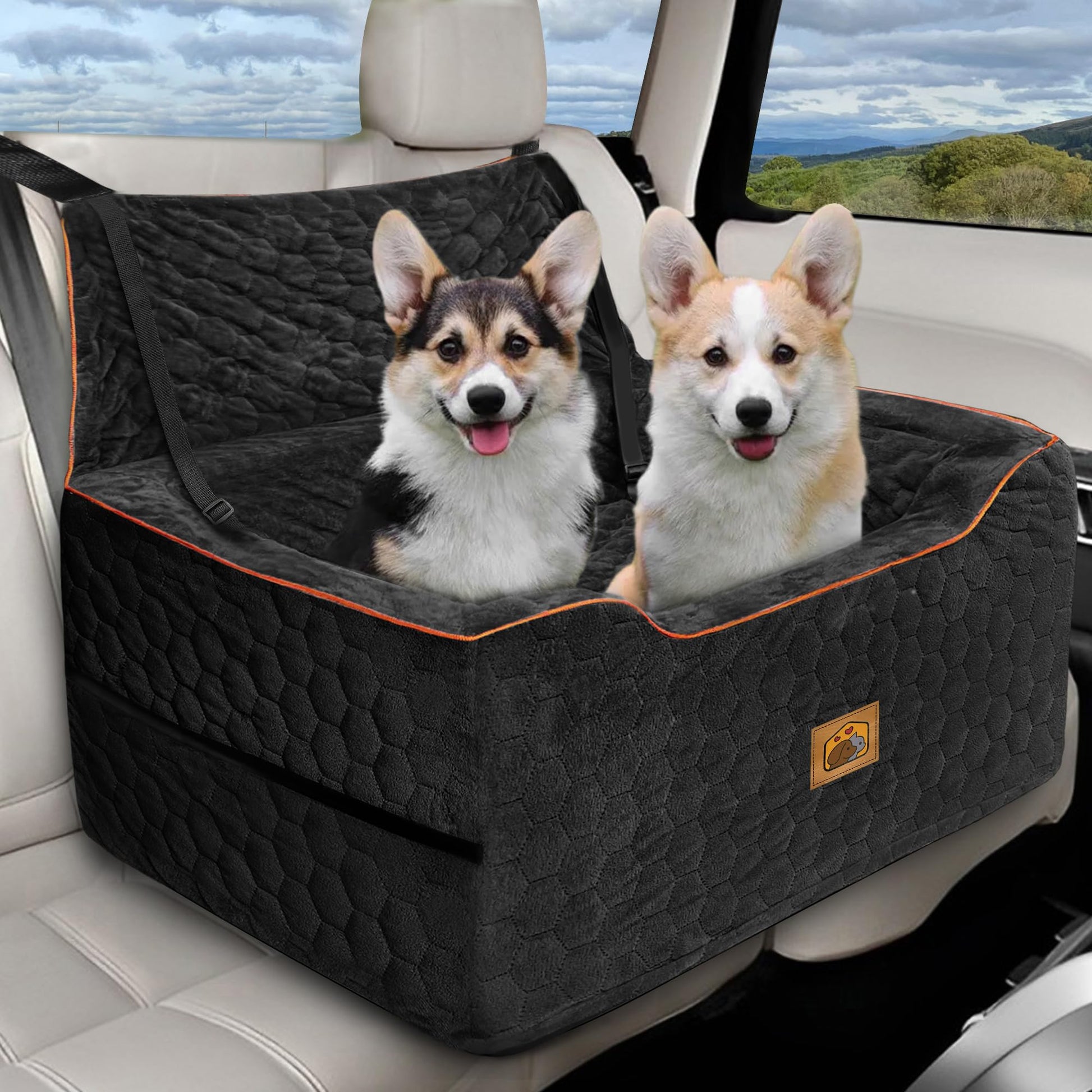 Dog Car Seat for Medium/Large Dog Booster Seat Under or 2 Seat