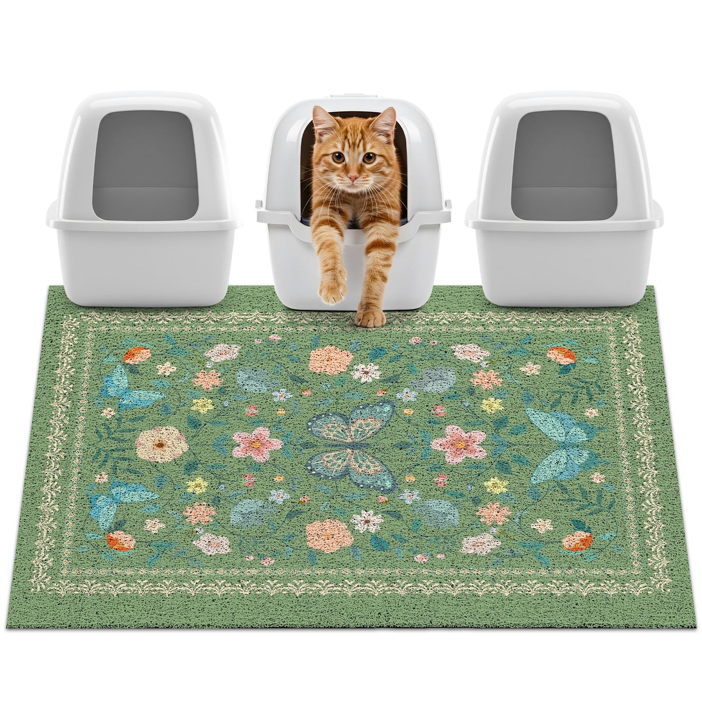 Unicorn Catcher Cat Litter Mat Non-Slip Bottom Litter Box Mat
