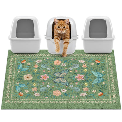 Unicorn Catcher Cat Litter Mat Non-Slip Bottom Litter Box Mat