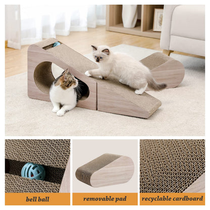 PAWZ Road Cat Scratcher, Triangle Cardboard Cat Scratcher 28.3” Tunnel