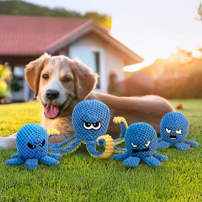 Interactive Dog Toys Octopus, 4 Pack Squeaky Hide And Seek Plush