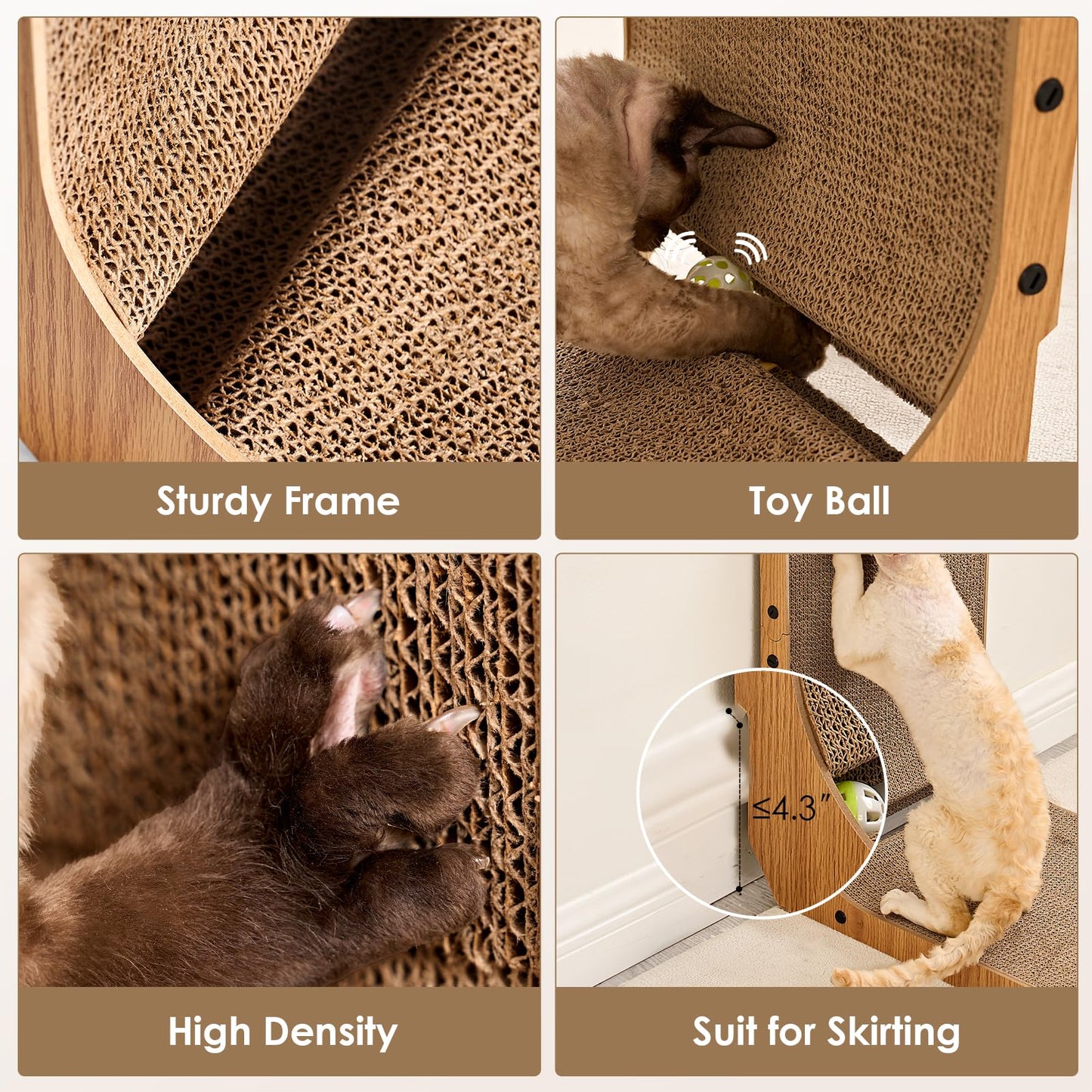EHEYCIGA Cardboard Cat Scratcher for Indoor Cats, L Shaped Pad