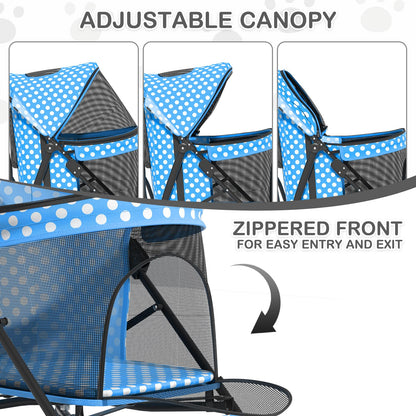 MoNiBloom 4 Wheels Pet Stroller, Easy-Fold Umbrella Shaped Bag
