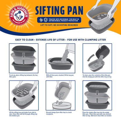 Arm Hammer Large Sifting Litter Box Scoop Free Cat Litter Tray