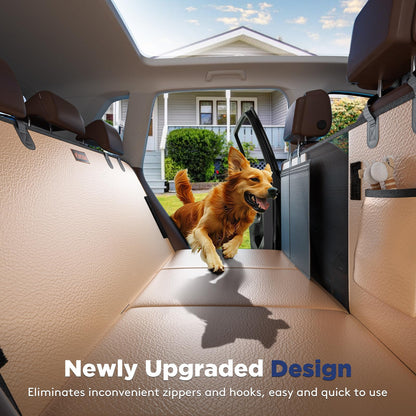 FURTIME Dog Car Seat Cover for Back Seat, Upgraded PU Leather Seat