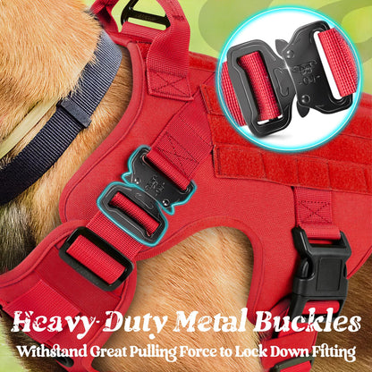 rabbitgoo Tactical Dog Harness for Large Dogs, Heavy Duty Dog Harness