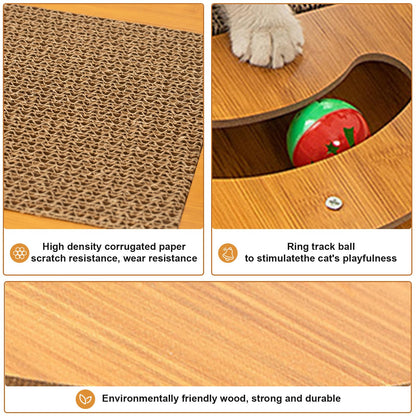 5-in-1 Multifunctional Cardboard Cat Scratcher,Cat Hair Brush Catnip