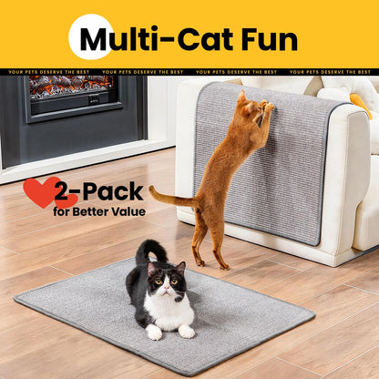 Cat Scratcher Mat,Natural Sisal Cat Scratch Pad with Hook&Loop Pad