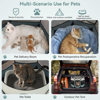 Siedihit Dog Cat Playpen, Puppy Pet Playpen Indoor for Small Dog Crate