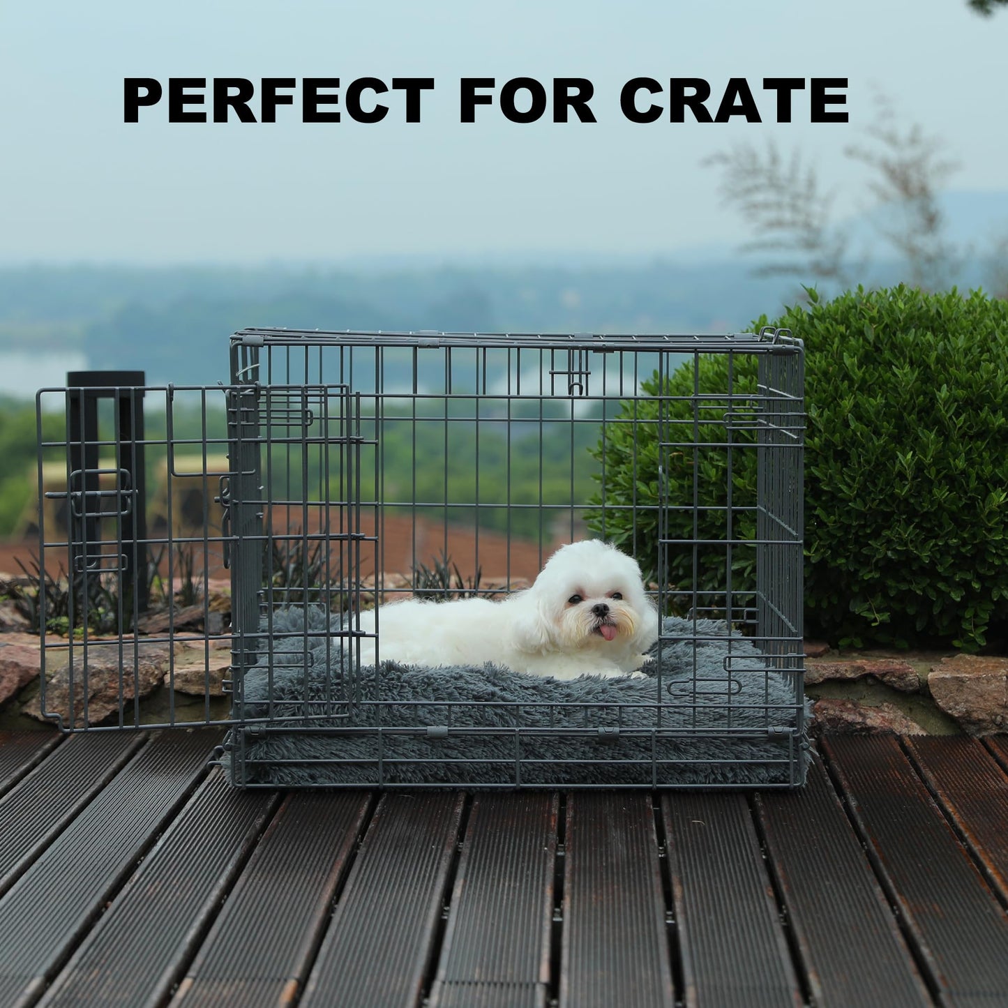 Bedfolks Waterproof Dog Crate Pad, Plush Dog Kennel Bed with Bed