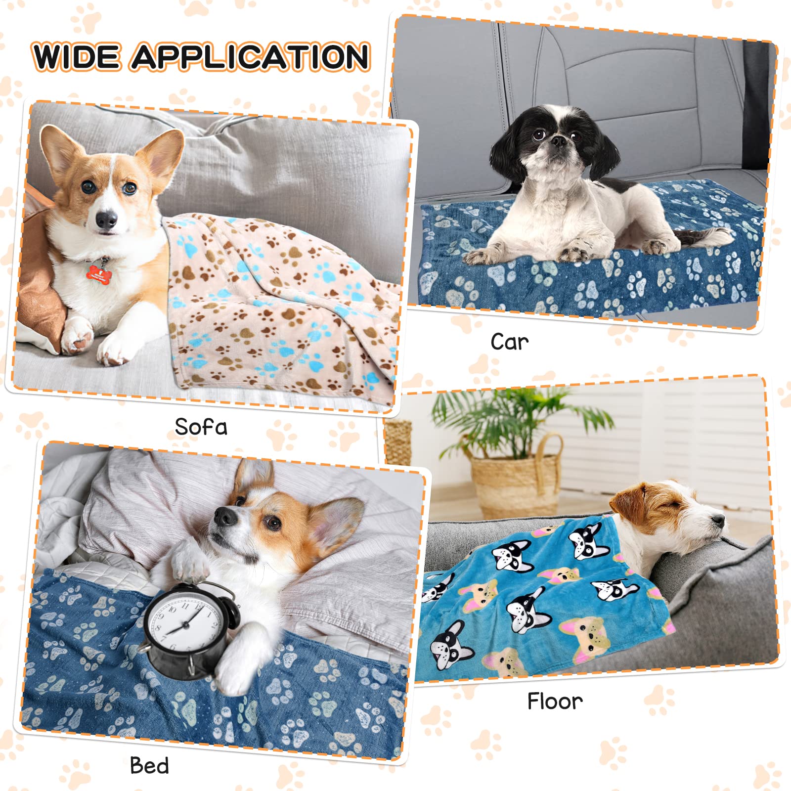 Rezutan Dog Blankets for Large Dogs Cat Flannel Blanket Crate