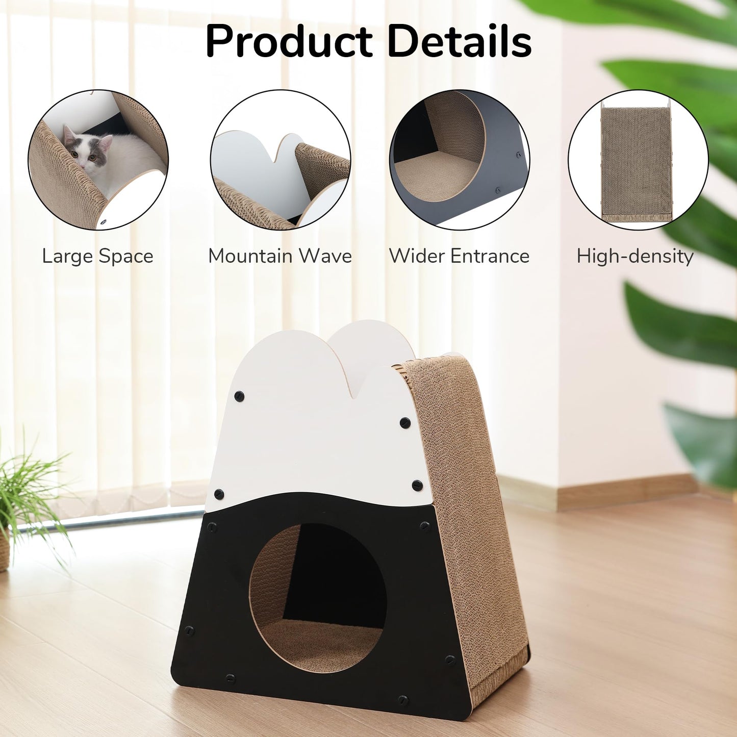 FUKUMARU Cat Scratcher House, Cozy Cardboard Cat Scratcher, House