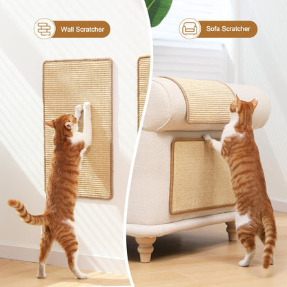 FUKUMARU 2 Packs Cat Scratching Mat, Natural Sisal Cat Scratch Pad