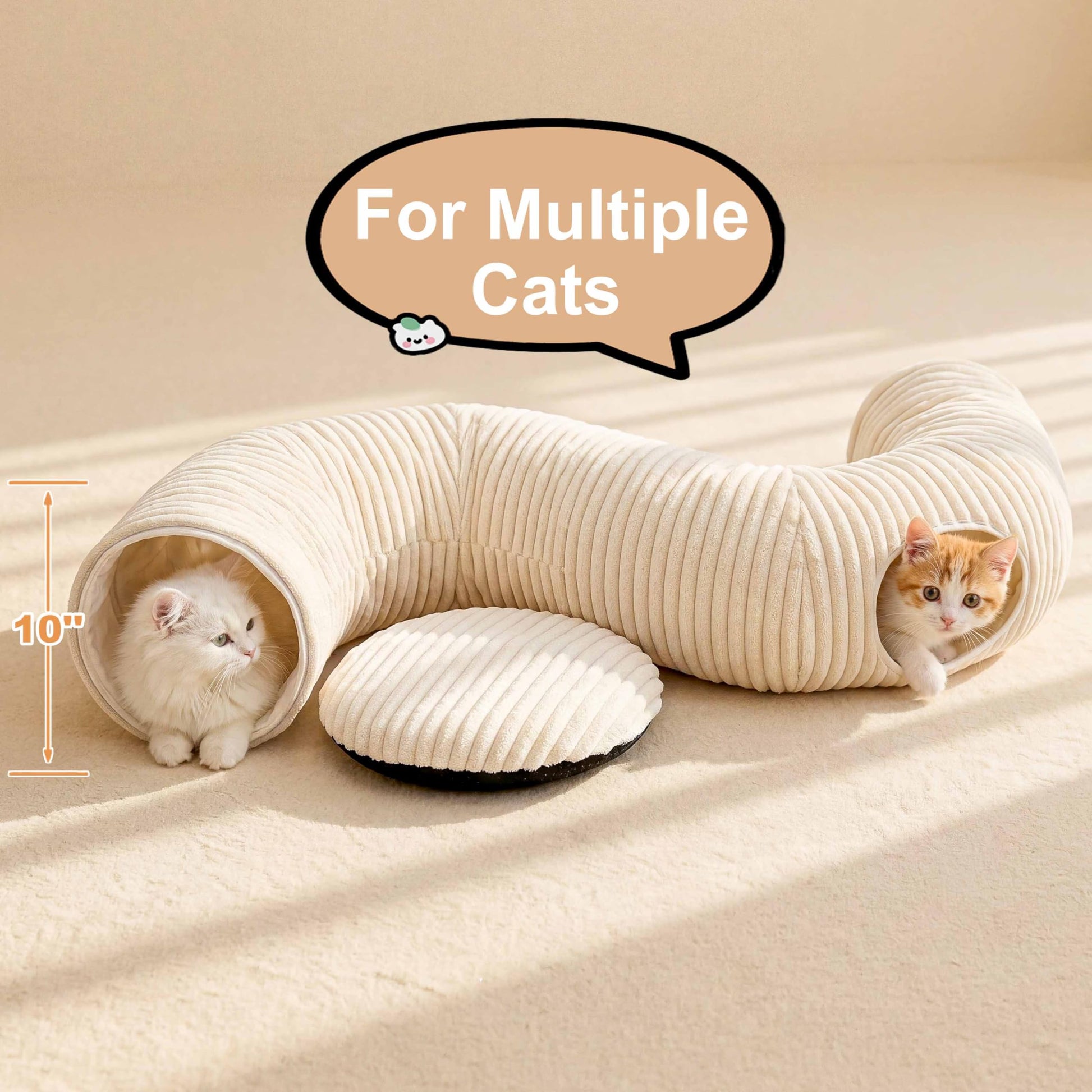 MOYMO Cat Tunnel Bed with 40 Pcs Interactive Cat Toys, Cat Tube Bed
