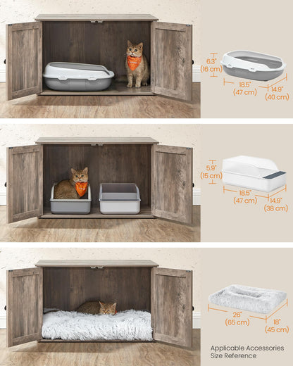 Feandrea Cat Litter Box Enclosure, Litter Box Furniture Hidden, Box