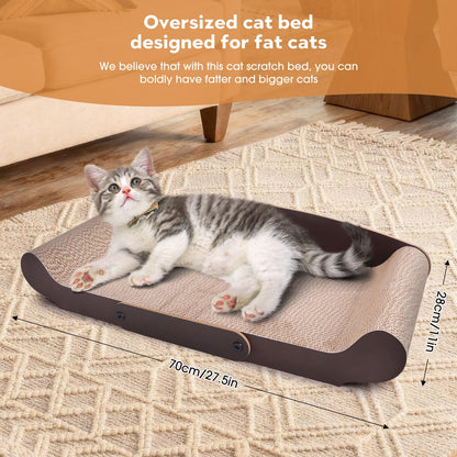 27.6'' Cardboard Cat Scratcher Bed Extra Large Scratching Couch Wand