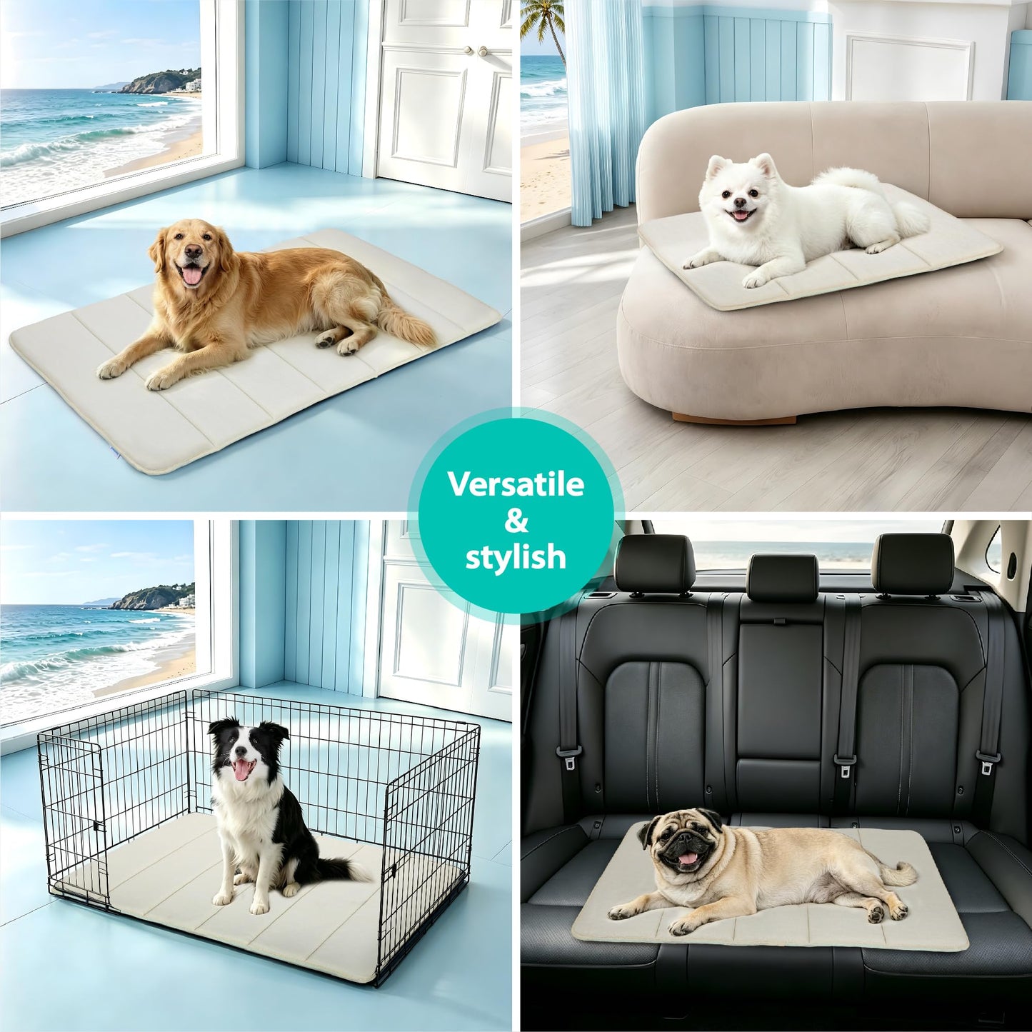 ZAKAPAWS Cooling Dog Mat Q-Max>0.5 Rapid Cooling Tech, Thin Crate