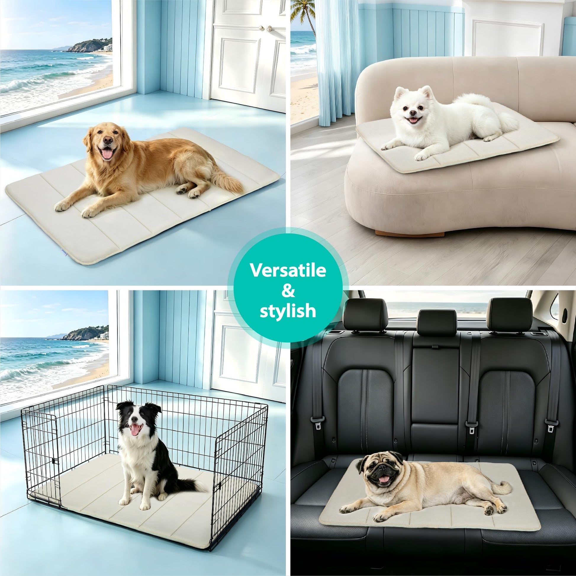 ZAKAPAWS Cooling Dog Mat Q-Max>0.5 Rapid Cooling Tech, Thin Crate