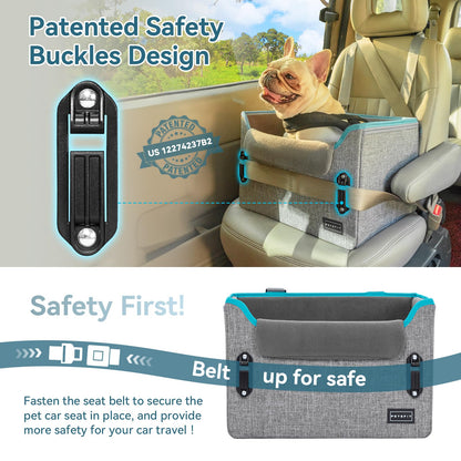 PETSFIT Dog Car Seats for Small Dogs Patented Safety Buckles Seat