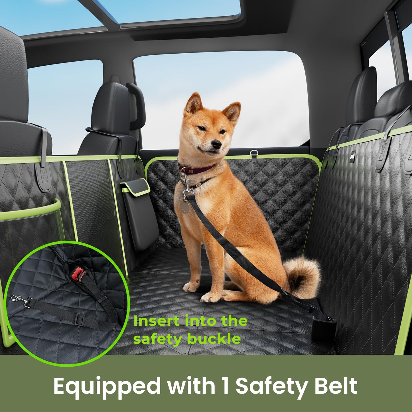 Back Seat Extender for Dogs 57 * Waterproof Leather Fabric Dog Seat