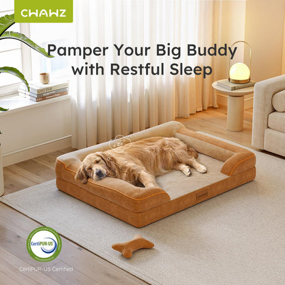 CWAWZ Extra Large Dog Bed, Orthopedic Dog Beds with Cooling Gel Bed