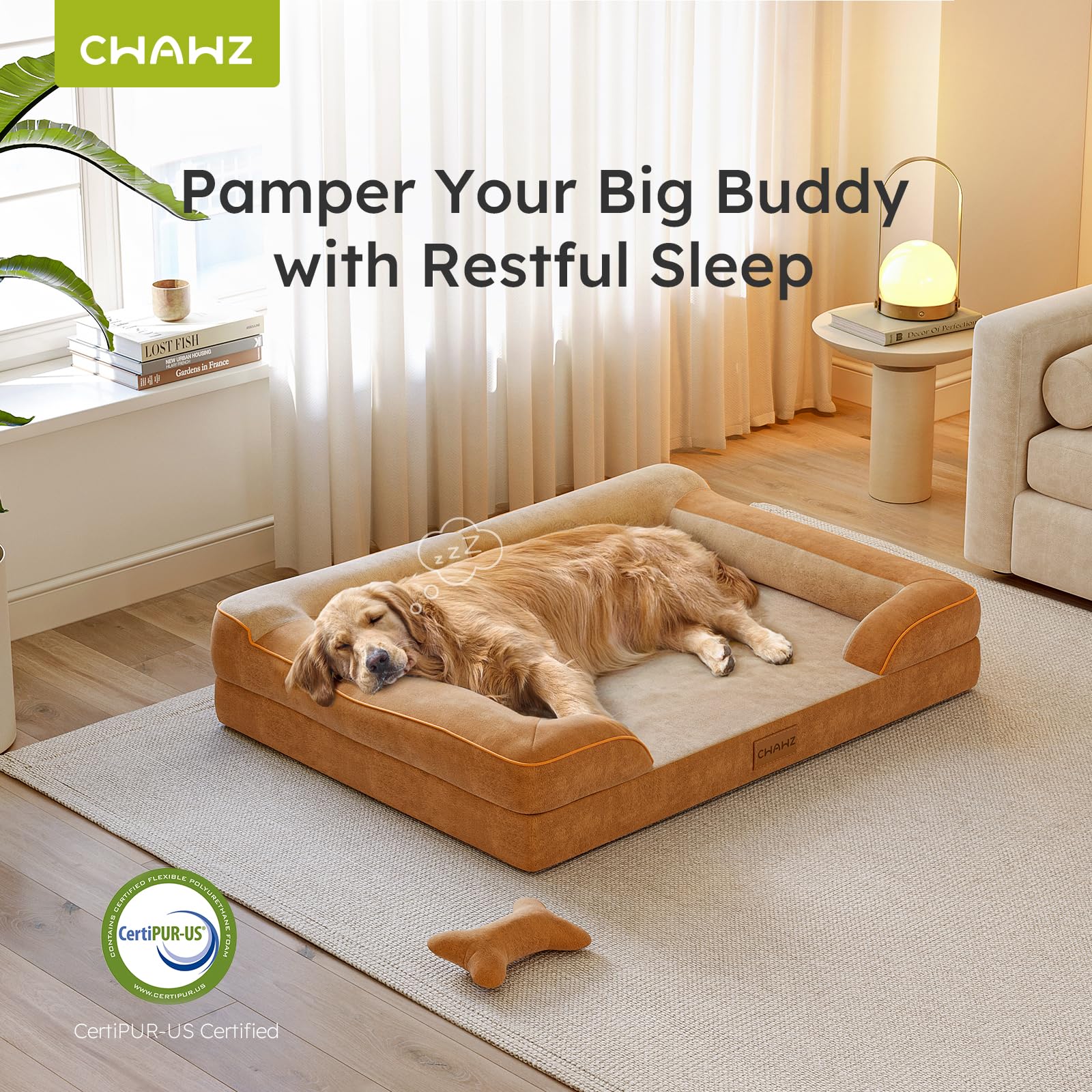 CWAWZ Jumbo Dog Bed for Extra Large Dogs, Orthopedic Dog Bed