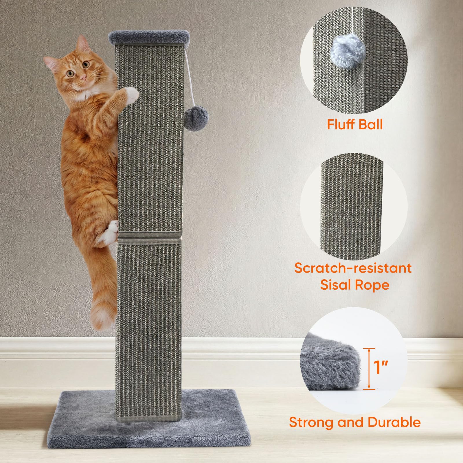 YULOYI Cat Scratching Post for Indoor Large Cats and Kitten, Scratcher