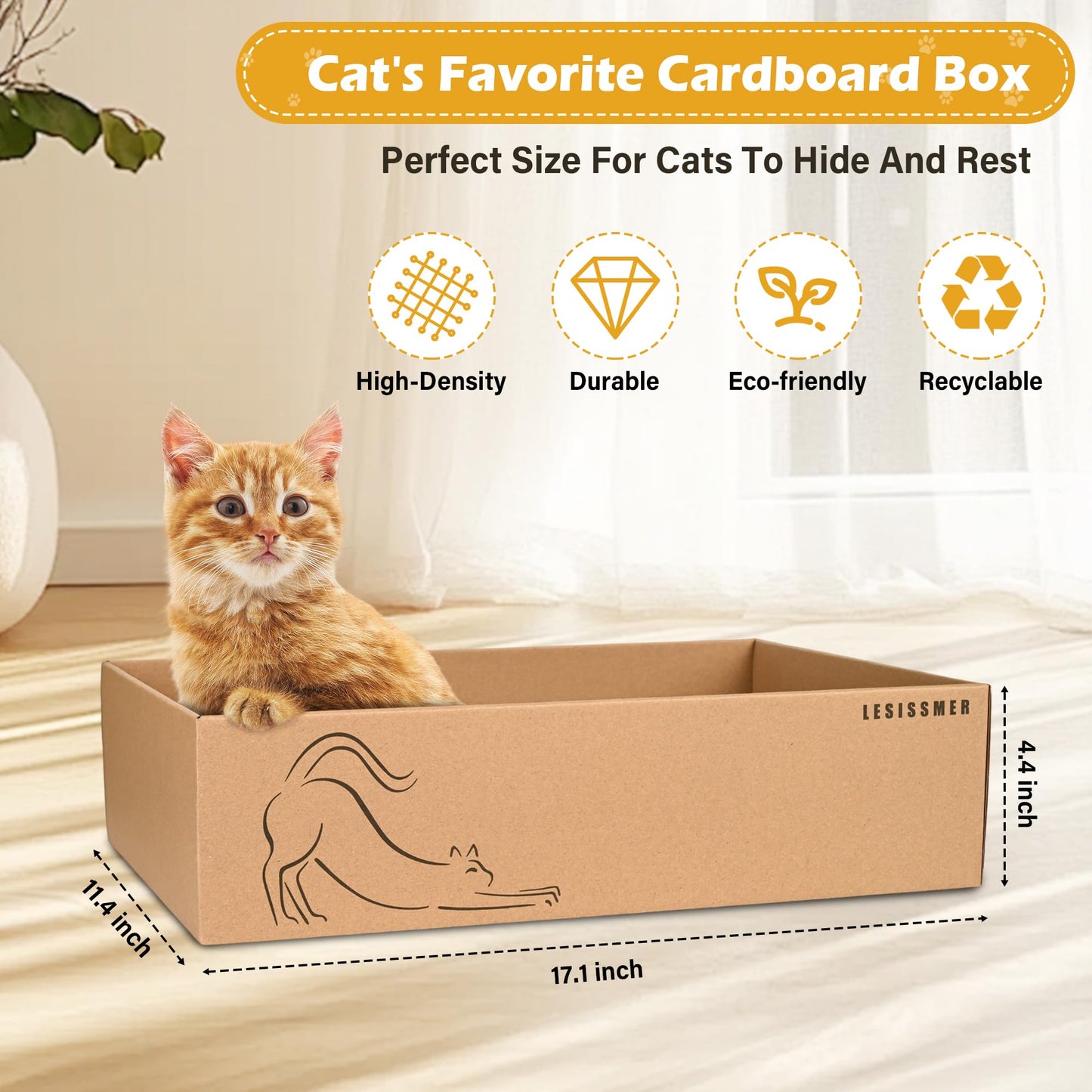 LESISSMER Art Cat Scratcher, 3 Packs Wall-Mountable Art Cat Scratchers