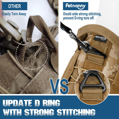 PETNANNY Tactical Dog Harness Service Dog Harness Emotional Hook