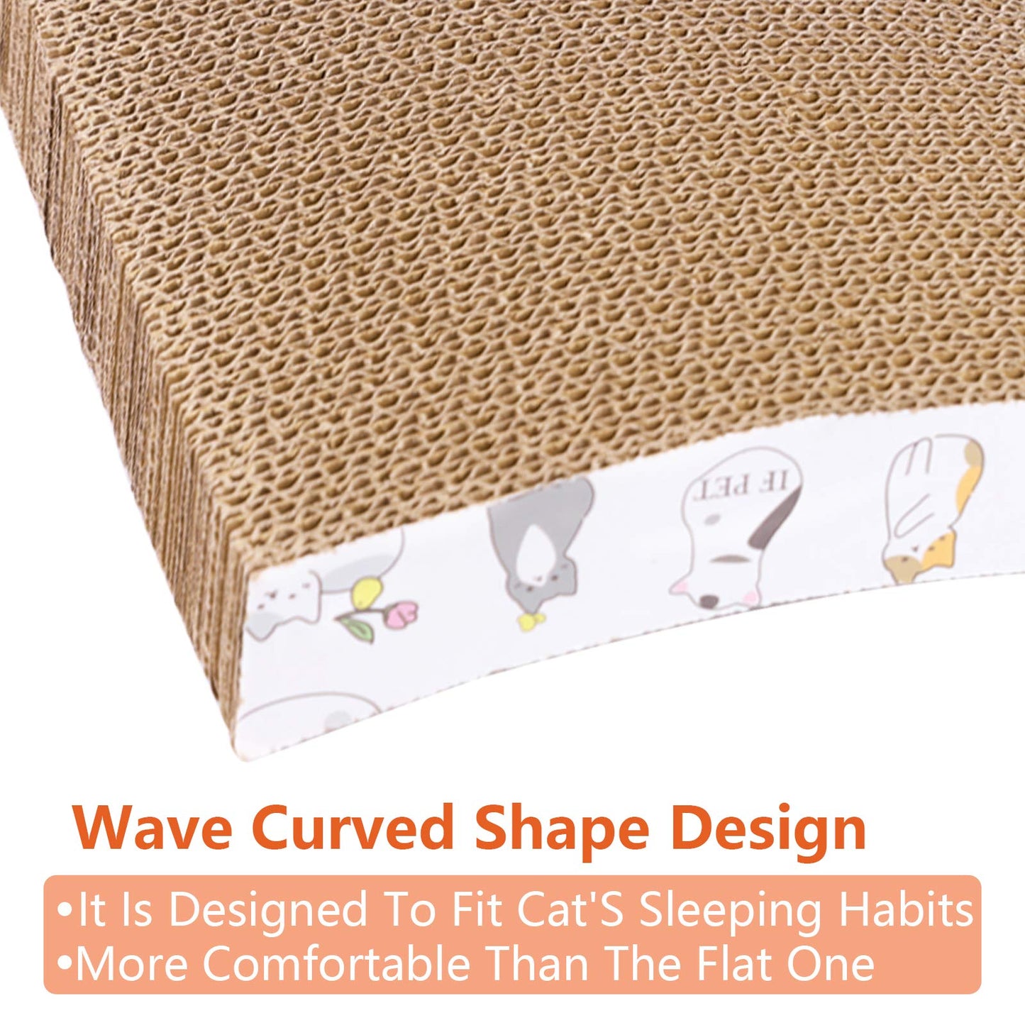 PatiencET 3 Pack Cat Scratcher Pad Recycle Corrugated Cat Furniture