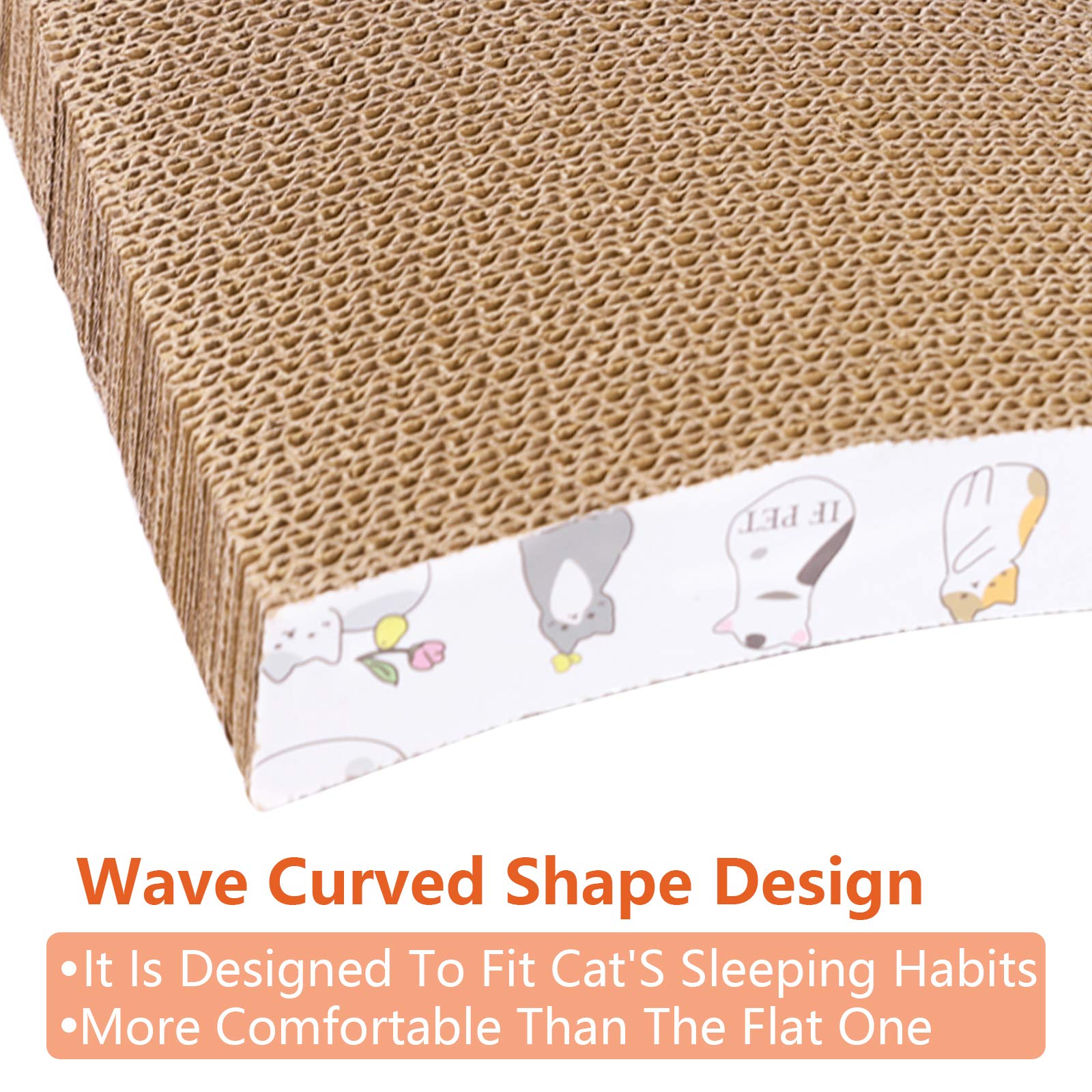 PatiencET 3 Pack Cat Scratcher Pad Recycle Corrugated Cat Furniture