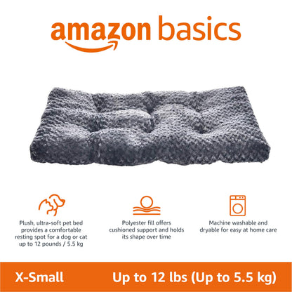 Amazon Basics Washable Cat and Dog Bed and Crate Pad, Indoor, Crate