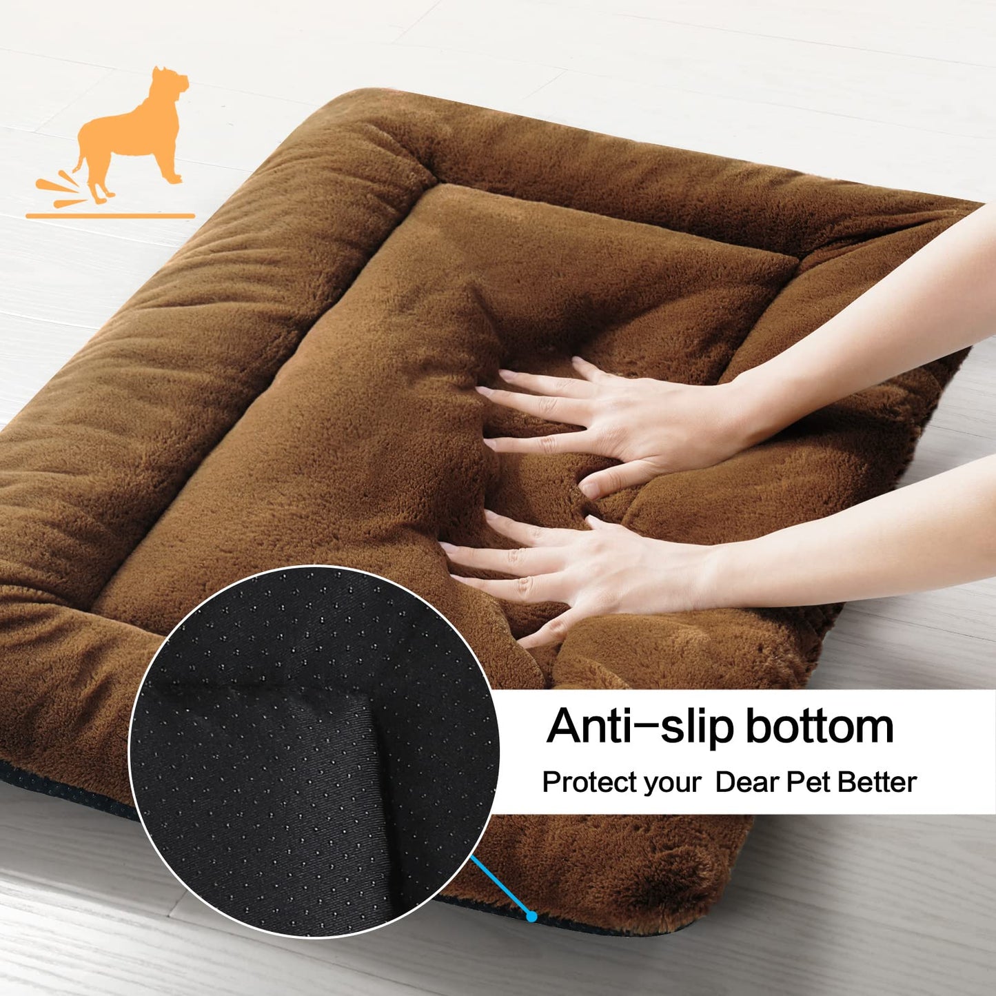 VERZEY Dog Bed, Ultra Soft Faux Fur Dog Crate Pad Bed
