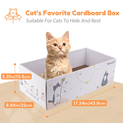 PatiencET Cat Scratch Pad with Box, 4 Pack Cardboard Cat Scratcher