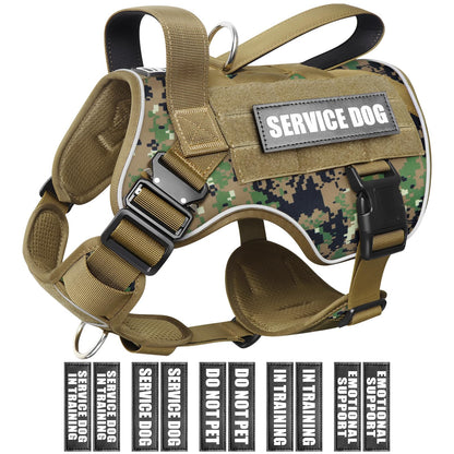 WINSEE Tactical Dog Harness for Medium Dog, Heavy Duty Service Harness