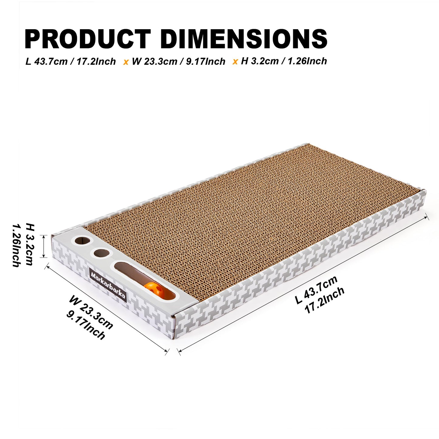 MARKARBARKA Cat Scratching Board 3 Pack Reversible Cardboard Scratcher