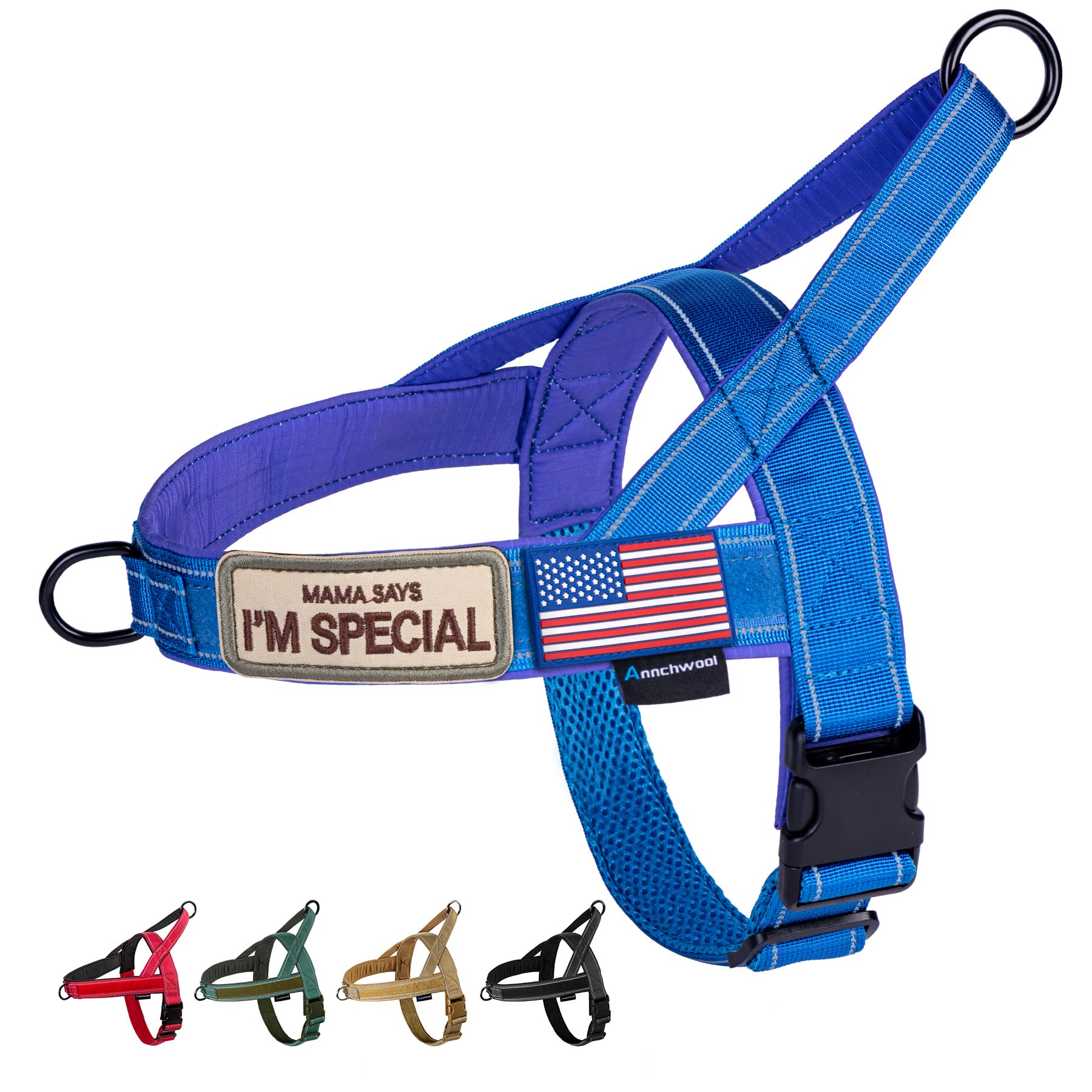Annchwool No Pull Dog Harness with Soft Padded Harness