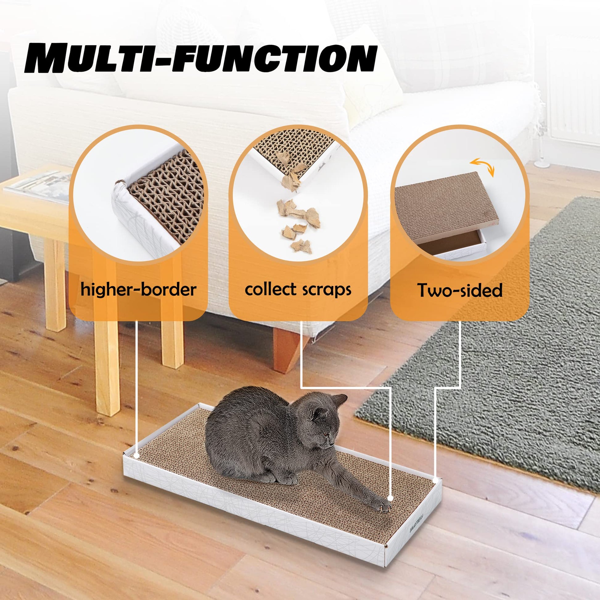 Cardboard Scratcher Pad Scratching Post:Smartbean 3PCS Pad