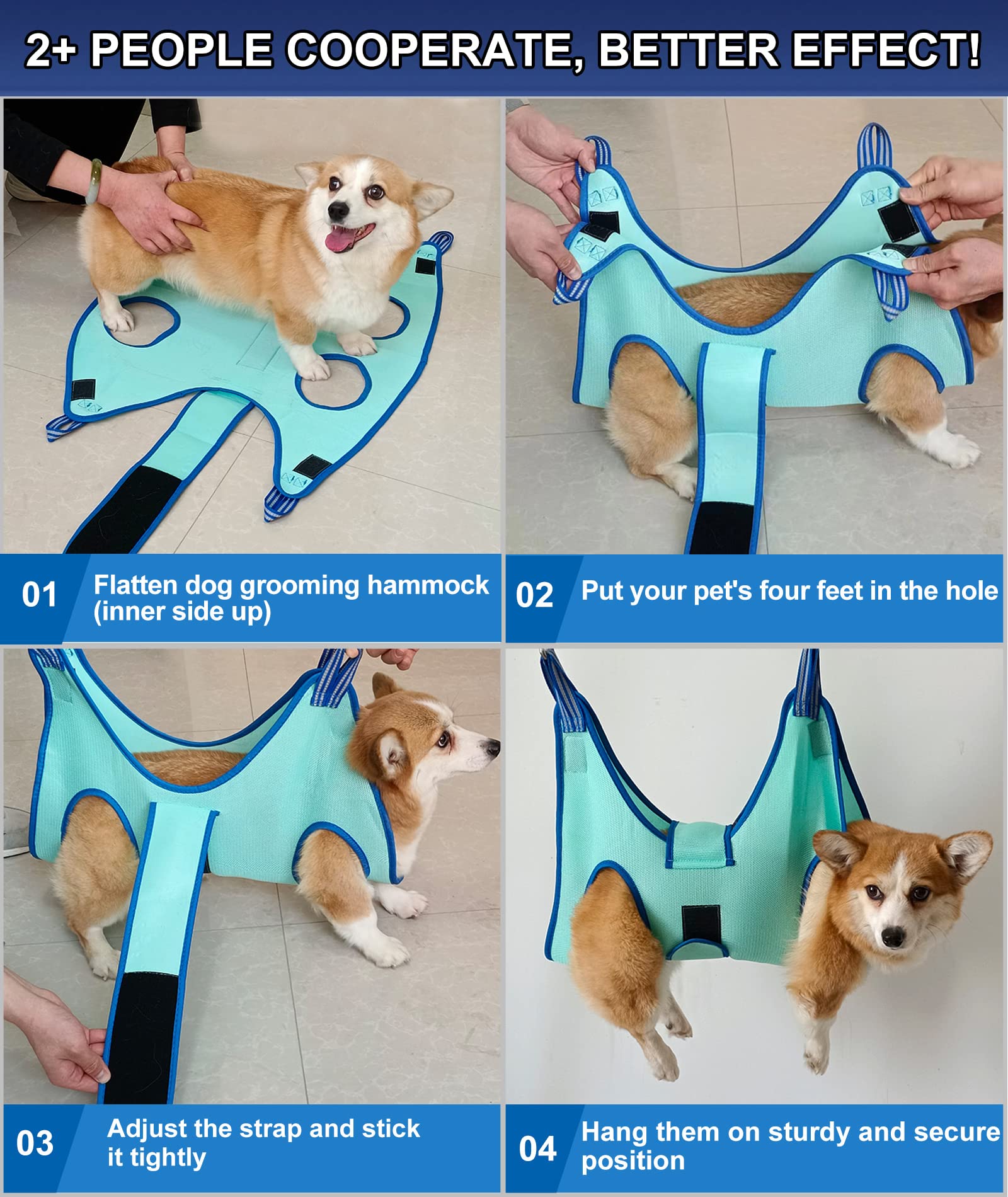 Kkiimatt Dog Grooming Hammock, XXS Dog Hanging Harness Holder for Nail