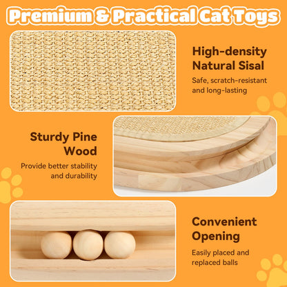 Tivray Cat Scratcher, Natural Sisal Scratching Pad, Kitten Ball