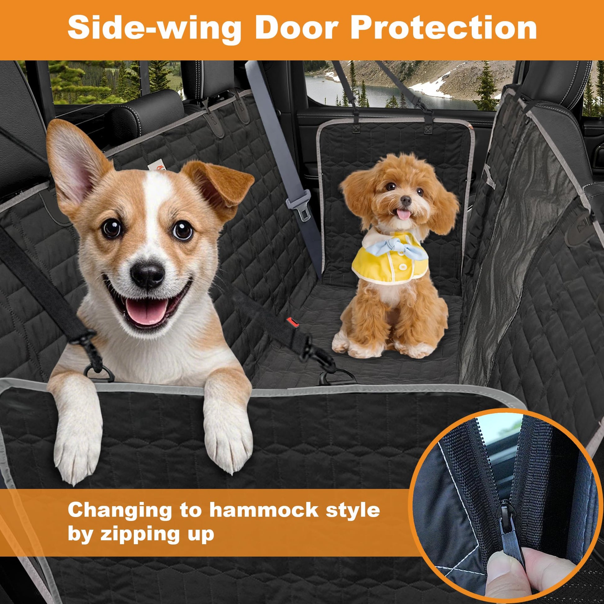 Reliadura Dog Hammock for Truck,Dog Car Seat Cover for Back Seat