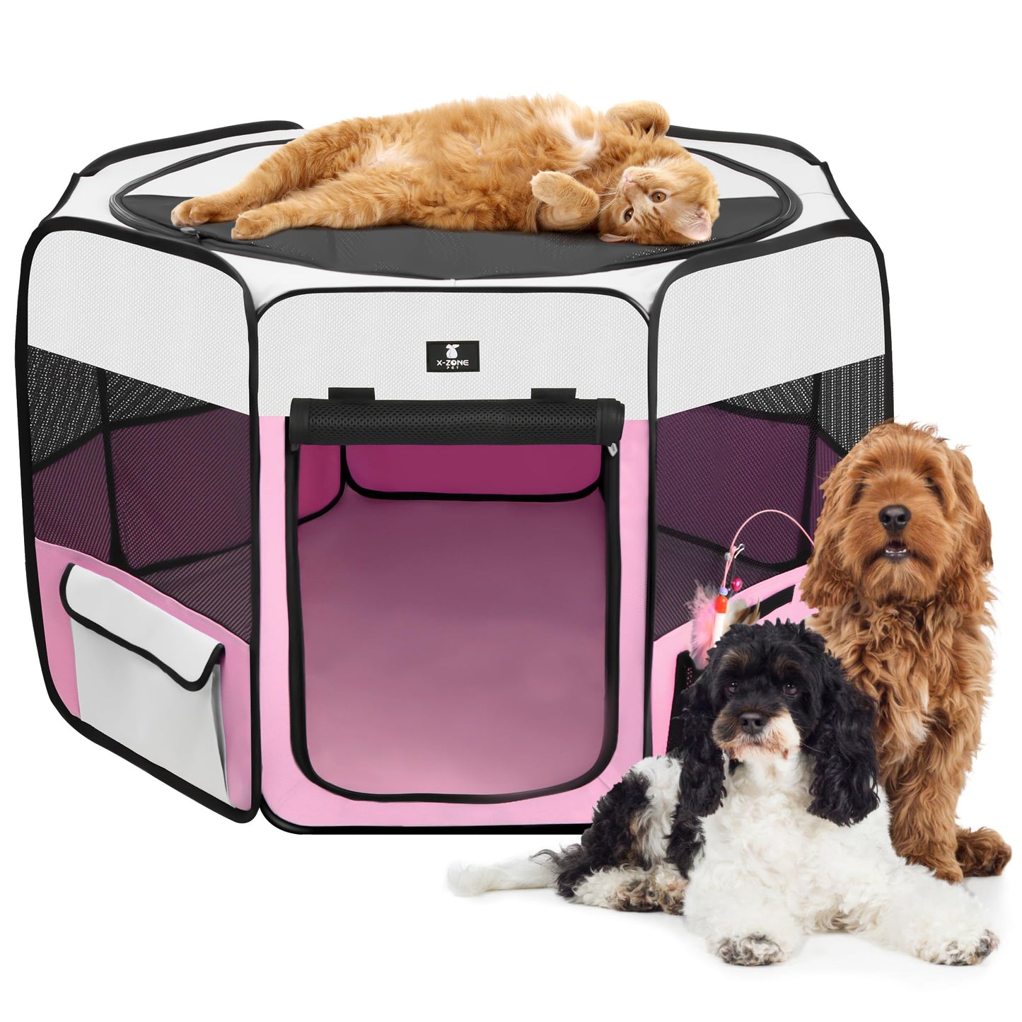X-ZONE PET Dog Playpen Portable Pet Play Pens for Puppies, Crate