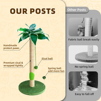 Fantasreen Cat Scratching Post 33'' Cat Scratcher Tall Posts