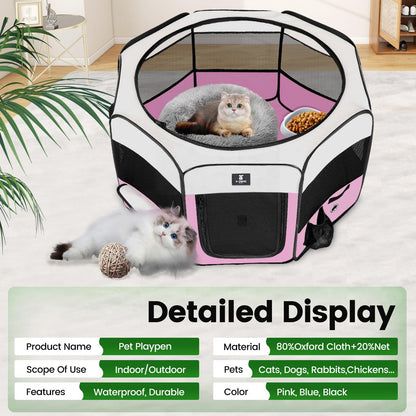 X-ZONE PET Dog Playpen Portable Pet Play Pens for Puppies, Crate