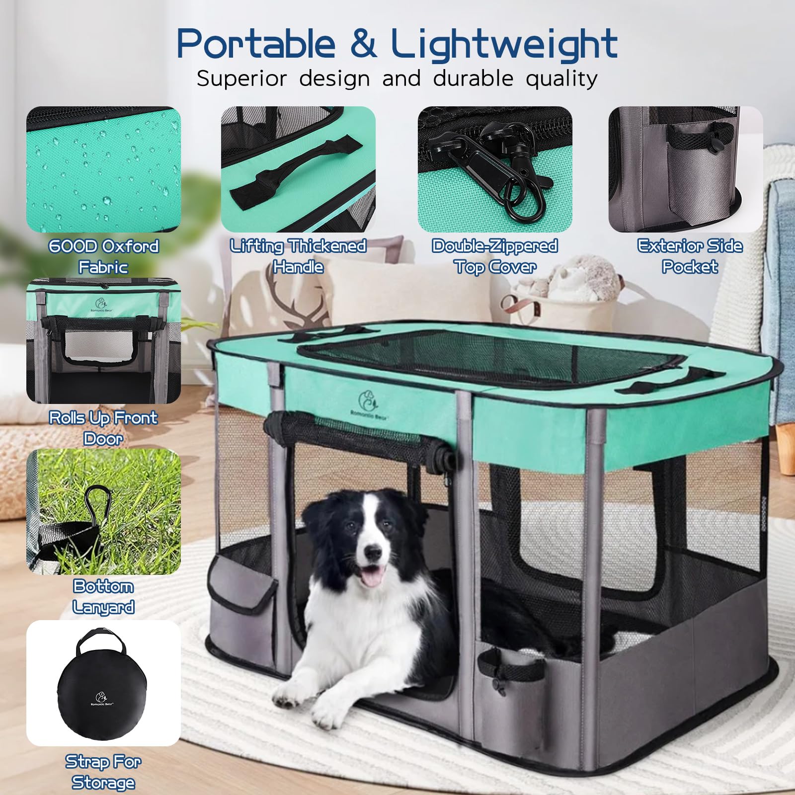 Dog Playpen,Pet Playpen,Foldable Puppy Cat Playpen,Portable Exercise