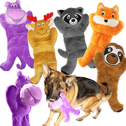 Jalousie 5 Pack 12'' Dog Toys Assortment Plush Squeaky Toys