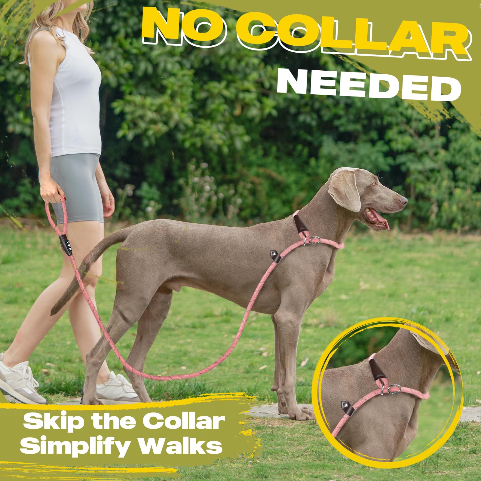 Fida Durable Slip Leads for Dogs, x 3/8" Heavy Duty Dog Loop Lead